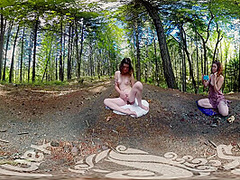 Tattooed Turquoise Cums Outdoors In Vr Video