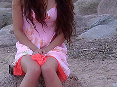 Norma A Enjoys Her Body By The Beach At Night