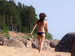 Stunning Teen Model Lucy G Posing Naked At The Beach