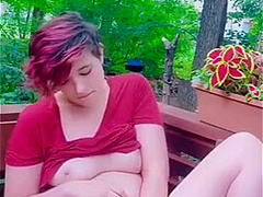 Squirting In The Back Yard