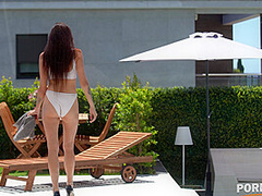 Cuck Husband DPs Horny Slut Wife with Pool Cleaner in Interracial Threesome GP2037 - PornWorld