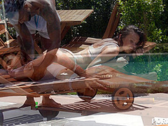 Cuck Husband DPs Horny Slut Wife with Pool Cleaner in Interracial Threesome GP2037 - PornWorld