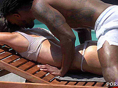 Cuck Husband DPs Horny Slut Wife with Pool Cleaner in Interracial Threesome GP2037 - PornWorld