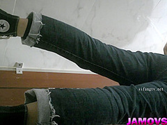 Adorable Japanese performing girl has great orgasms from a good dick.