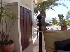 Hot German Blonde Fucked On Terrace Creampie