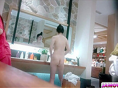 A dark-haired Asian beauty sex-acts with a coworker.