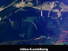 Luna Corazon cums so hard on his big cock as she is fucked by a campfire - BANG!