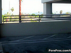 Blonde Gives Sex Show in Car - PornPros