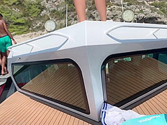 Hot Brunette In A Bikini Gets An Orgasm On Yacht Whith Lovense Control (vibrator In Pussy)