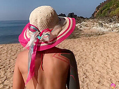 Naughty Beach Weekend - Neko Jinger Giving Head On Public Beach Full