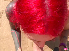 Naughty Beach Weekend - Neko Jinger Giving Head On Public Beach Full