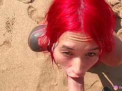 Naughty Beach Weekend - Neko Jinger Giving Head On Public Beach Full