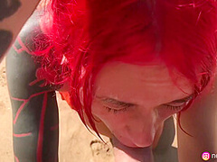 Naughty Beach Weekend - Neko Jinger Giving Head On Public Beach Full