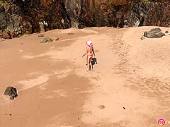 Naughty Beach Weekend - Neko Jinger Giving Head On Public Beach Full