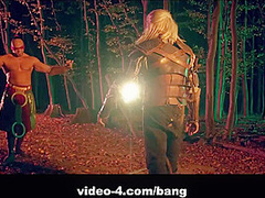 Eveline Dellai rides a knights flesh sword until her pussy is sore - BANG!