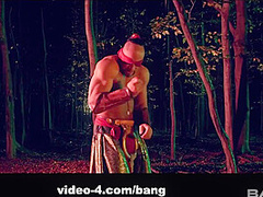 Eveline Dellai rides a knights flesh sword until her pussy is sore - BANG!