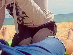 Cum Panties - Stranger Cum In My Panties On The Beach Risky Public Creampie
