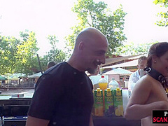 Public slut pussydrilled outdoor before indoor anal nailing