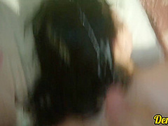 Compilation Of Of Warm Tasty Cum Pours Down The Face Of A Cute Schoolgirl But She Wants Even