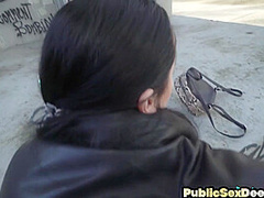 Amateur chick POV fucked outdoor in public place 4 cash