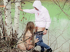 Outdoor Quickie In The Forest - Public Sex