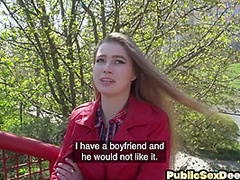 Public toilet slut pussydrilled by sex agent 4 money