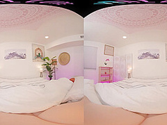 Slim Latina plays with her toys in VR for you