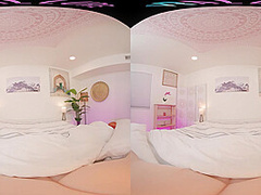 Slim Latina plays with her toys in VR for you