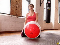 Katie Louise in Busty Workout - DownblouseJerk