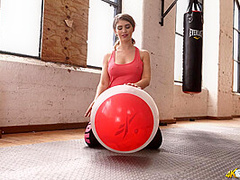 Katie Louise in Busty Workout - DownblouseJerk