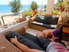 Cherry Lips - Risky Quickie On Public Balcony With My Husband Best Friend