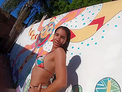 Horny Latina Amateur Anal Sex Nearby Garden Pool