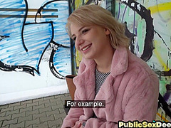 Pulled amateur waitress gets doggystyled