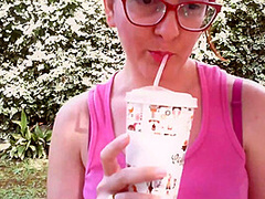 After Drinking A Drink I Piss In A Garden In Front Of Everyone!