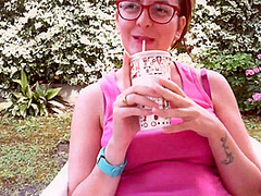 After Drinking A Drink I Piss In A Garden In Front Of Everyone!