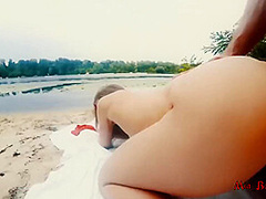 Public Anal Fuck On The Beach With Cumshot On Fitness Body - Mia Bandini