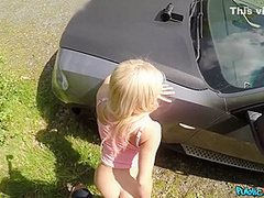 Lady Dee In Freaky Blond Hair Lady Demand Sex Outside 2 - Public