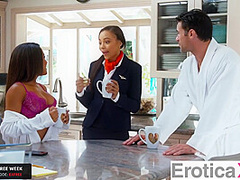 Nicole Bexley And Adrian Maya - Hot Flight Attendant Layed Over & Laid