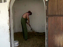 Eliska Cross In Pulls Her Skirt Up To Ride A Farmhands