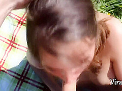 Vira Gold, Ananta Shakti And Pretty Face - Blowjob From A Hot Gilr In The Field With Dandelions With 12 Min