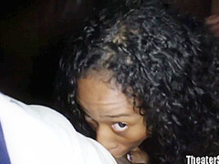 Happy Beauty Black Chick Banged In Porno Theater!