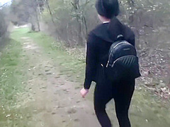 Public Hiking Trail Big Ass Asian Gets Fucked And Cum In Her Mouth