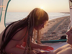 Beach Massage Ends With Creampie