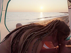 Beach Massage Ends With Creampie