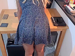 Secretary In A Short Dress At The Office - Thick Booty Upskirt Candid