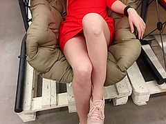 Upskirt Without Panties In Store - Mini Dress