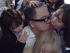 Twelve Schoolgirls Fuck Commuter On Bus Deep Throat And Ride In Public Outrageous Action New For May