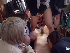 Twelve Schoolgirls Fuck Commuter On Bus Deep Throat And Ride In Public Outrageous Action New For May