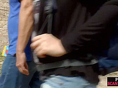 Public bondage and domination of rebellious slut