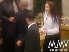 Sexy Brunette Gives Headjob At A Wedding